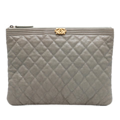 Medium Quilted Caviar Boy O Case Clutch