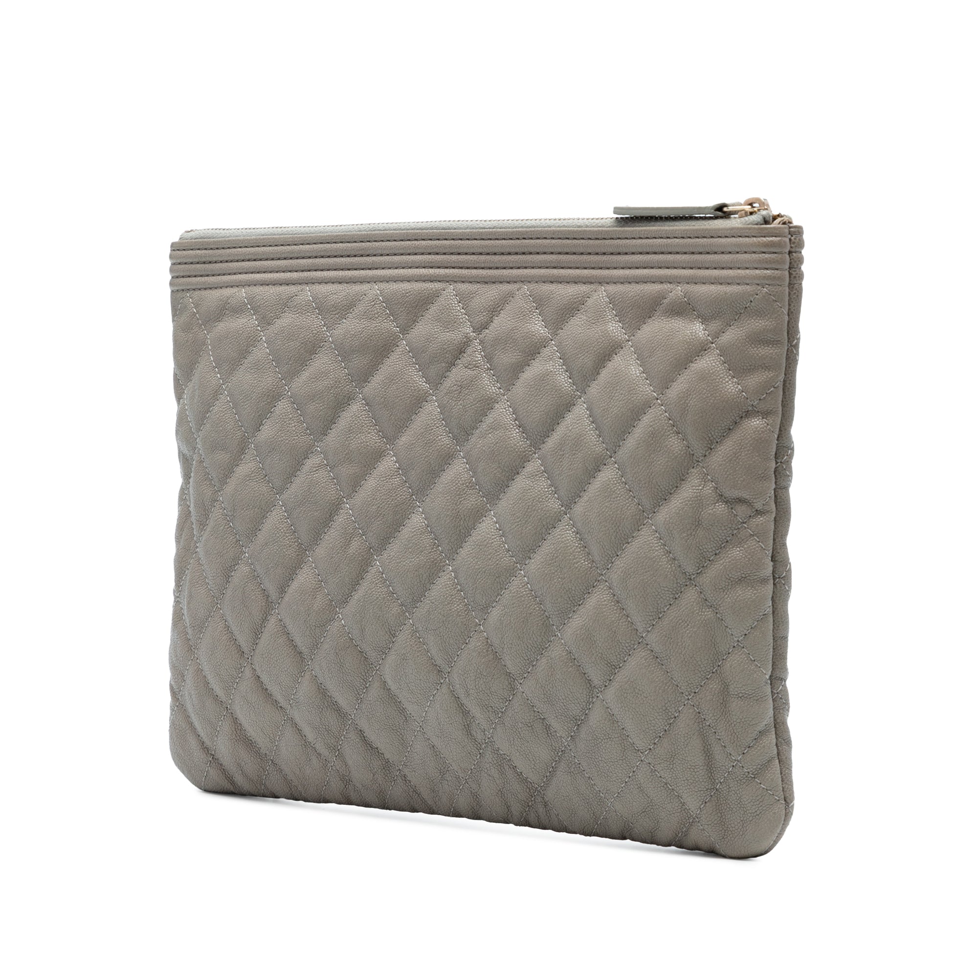 Medium Quilted Caviar Boy O Case Clutch