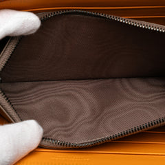 Leather Intrecciato Zip Around Wallet