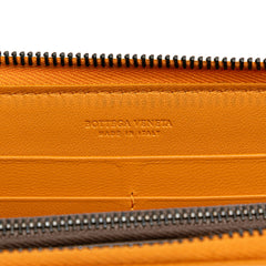 Leather Intrecciato Zip Around Wallet