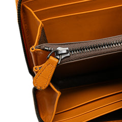 Leather Intrecciato Zip Around Wallet