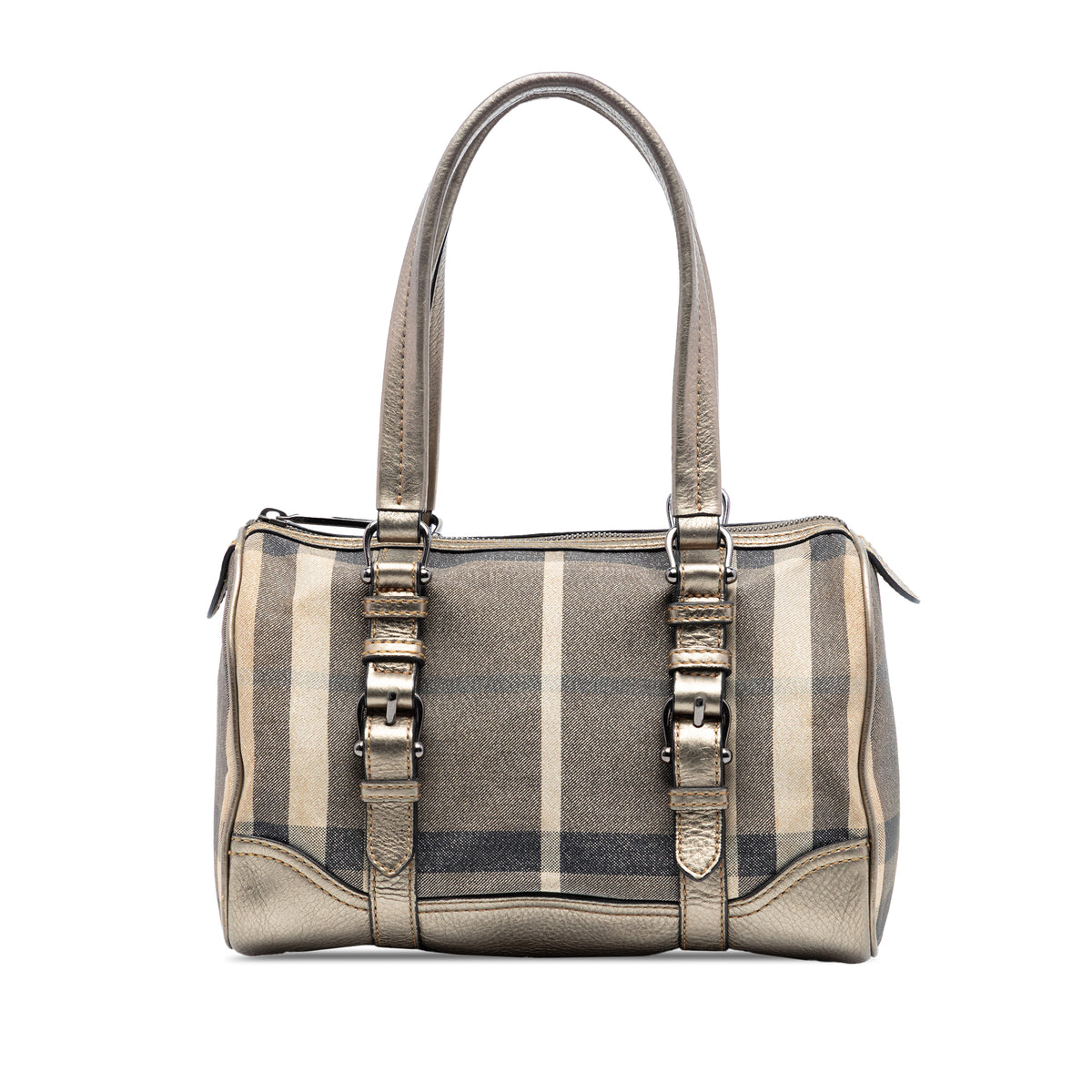 Smoke Check Canvas Boston Bag