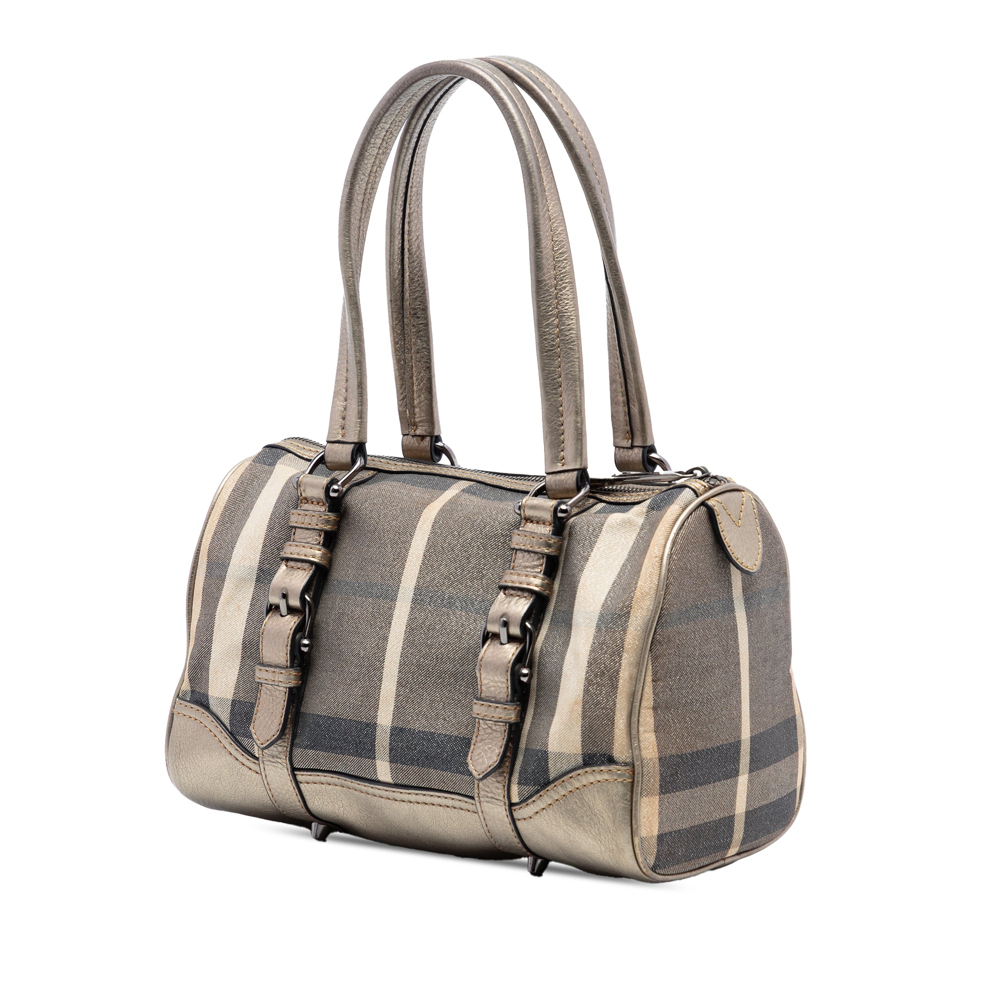 Smoke Check Canvas Boston Bag