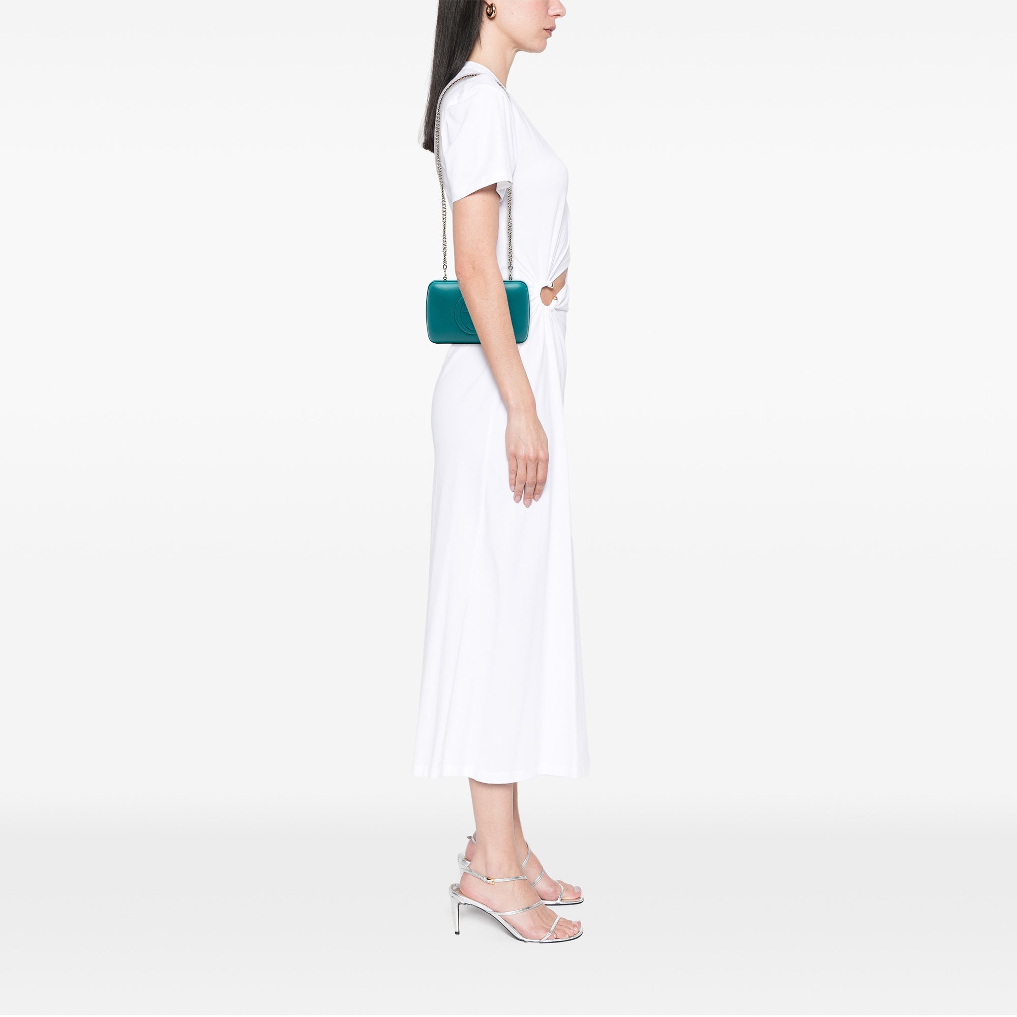 Leather Soho Clutch on Chain