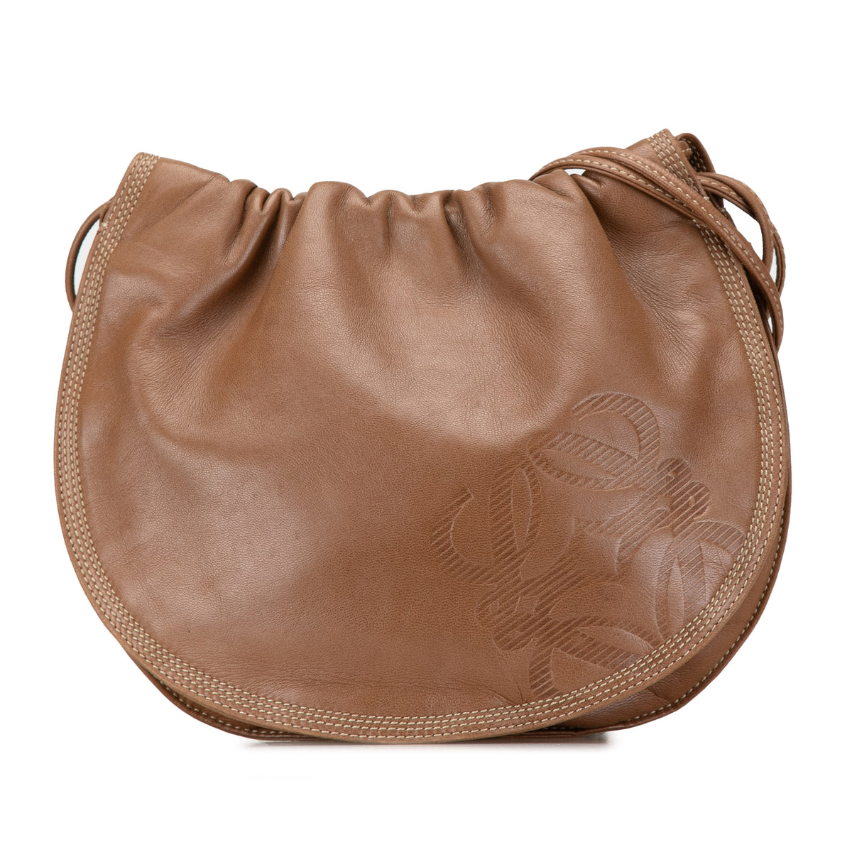 Anagram Leather Drawstring Crossbody