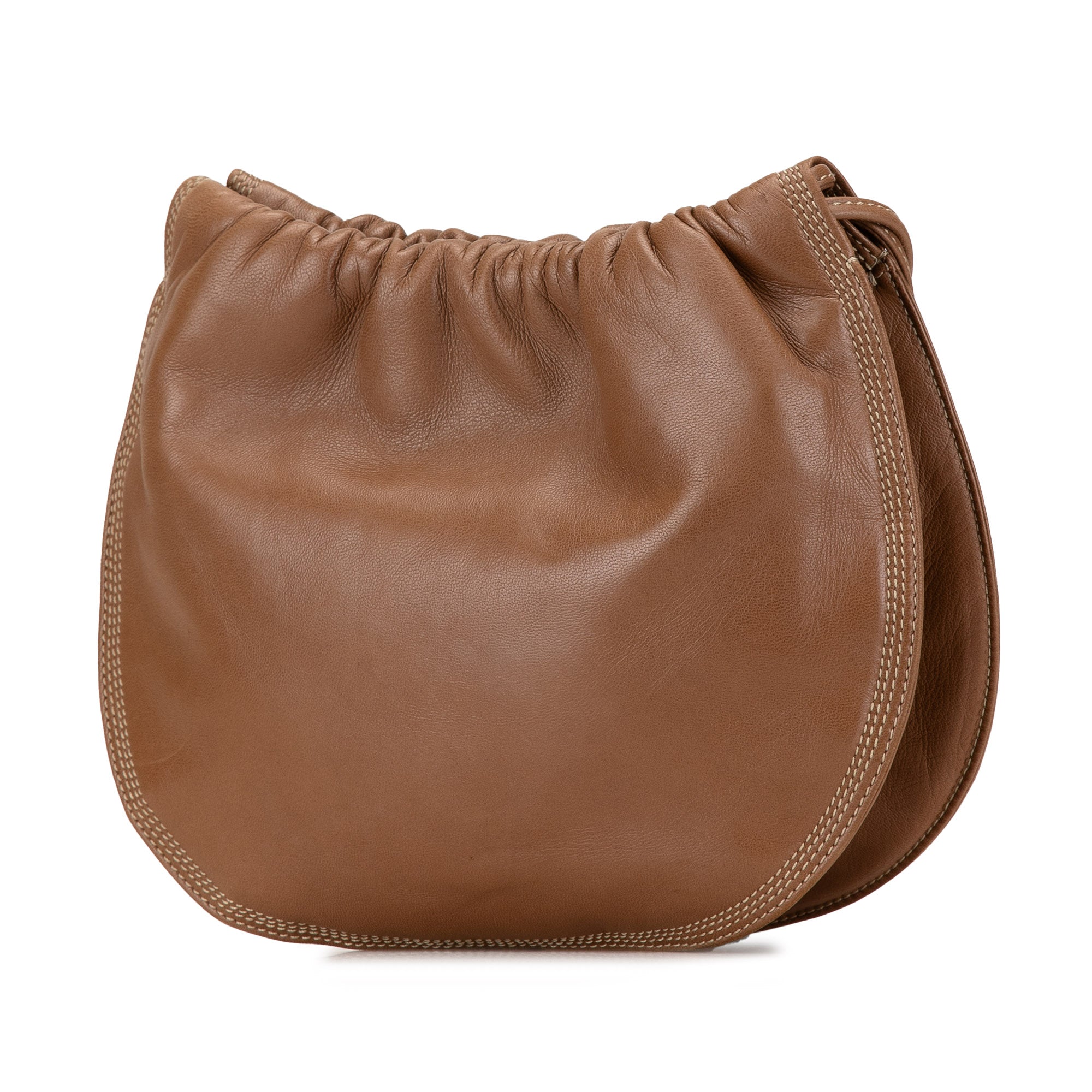 Anagram Leather Drawstring Crossbody