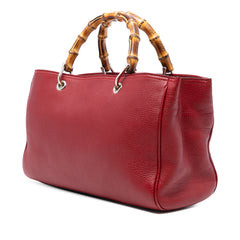 Medium Calfskin Bamboo Shopper Satchel