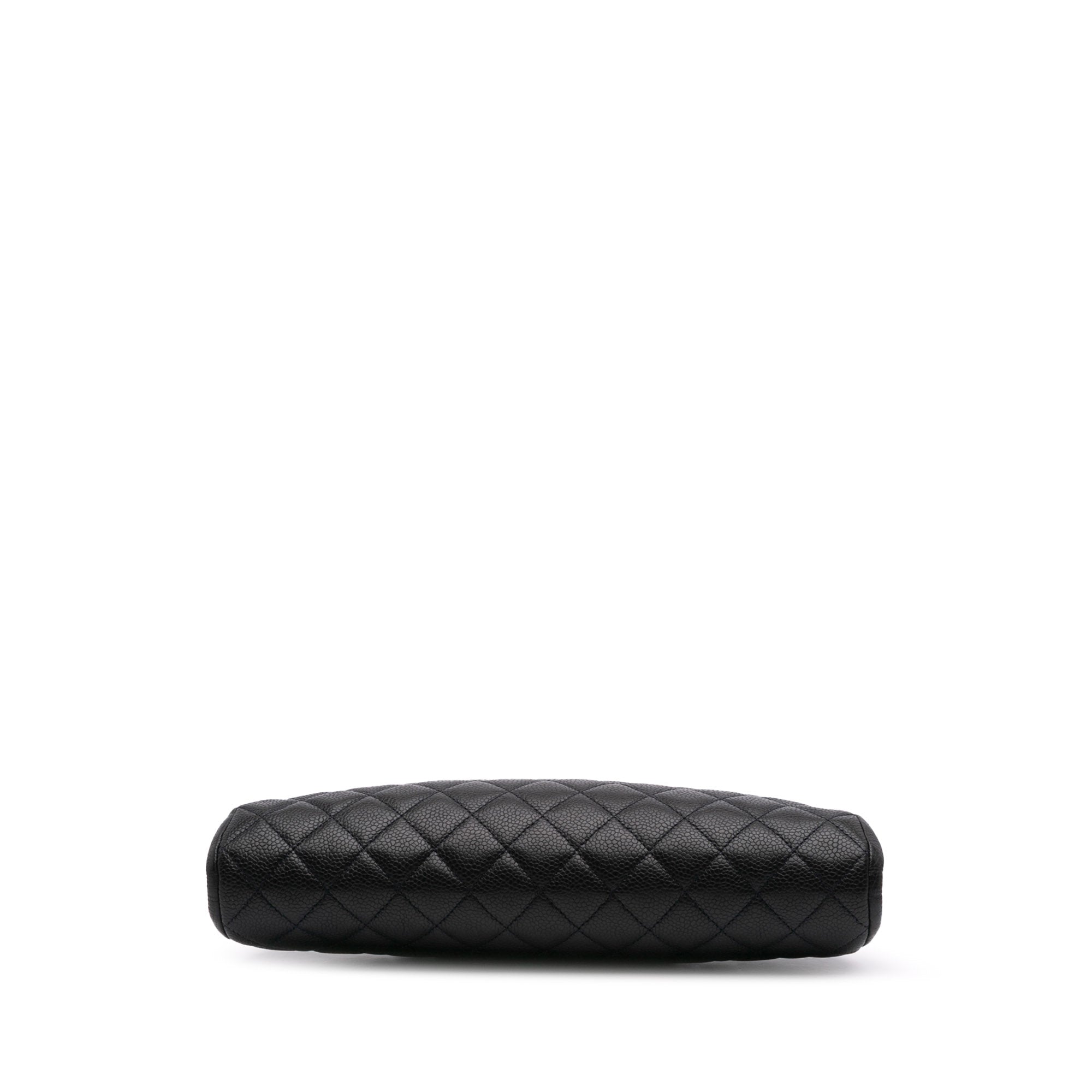 Quilted Caviar Timeless Kisslock Clutch with Chain