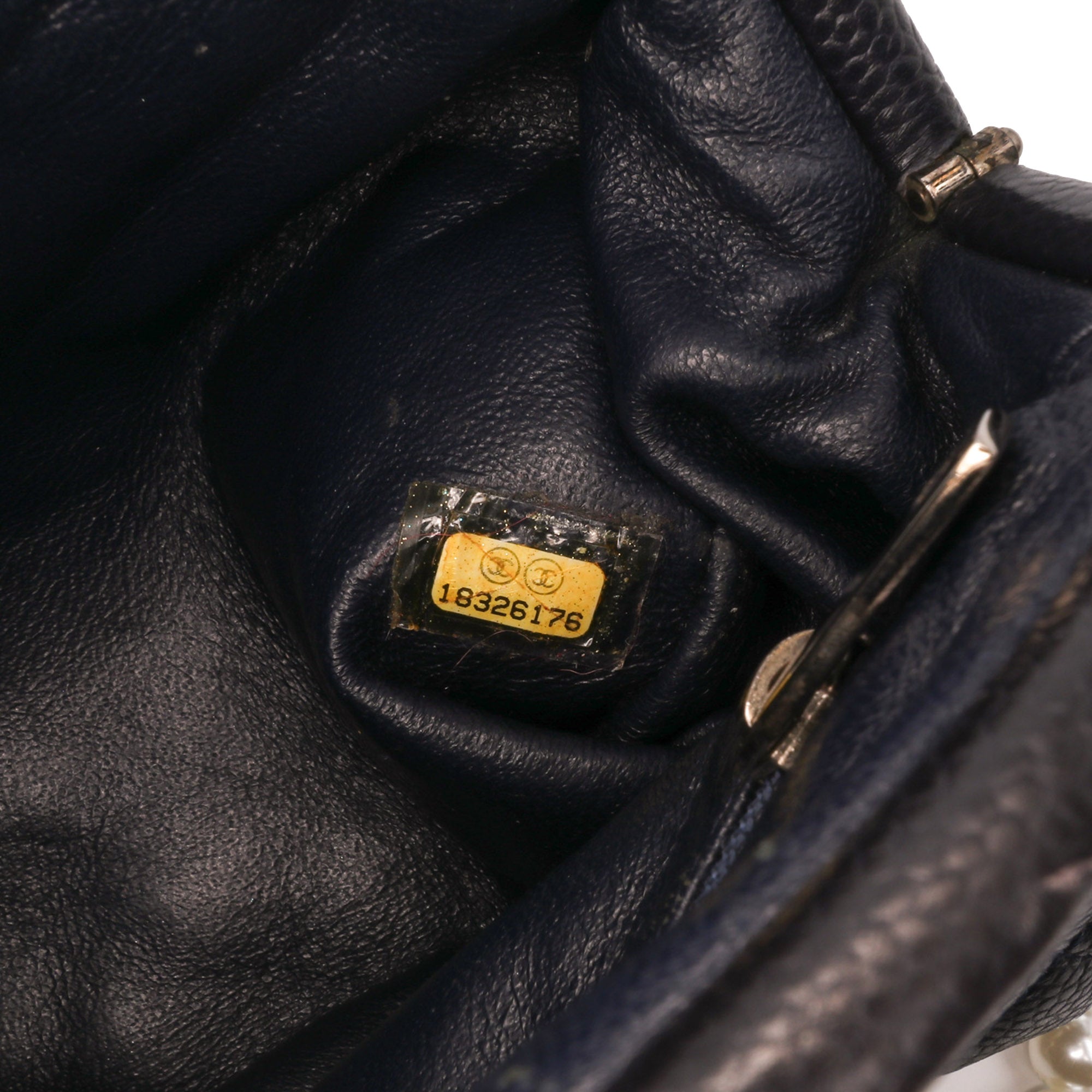Quilted Caviar Timeless Kisslock Clutch with Chain