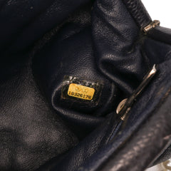 Quilted Caviar Timeless Kisslock Clutch with Chain