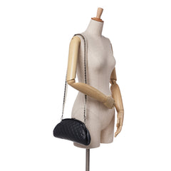 Quilted Caviar Timeless Kisslock Clutch with Chain