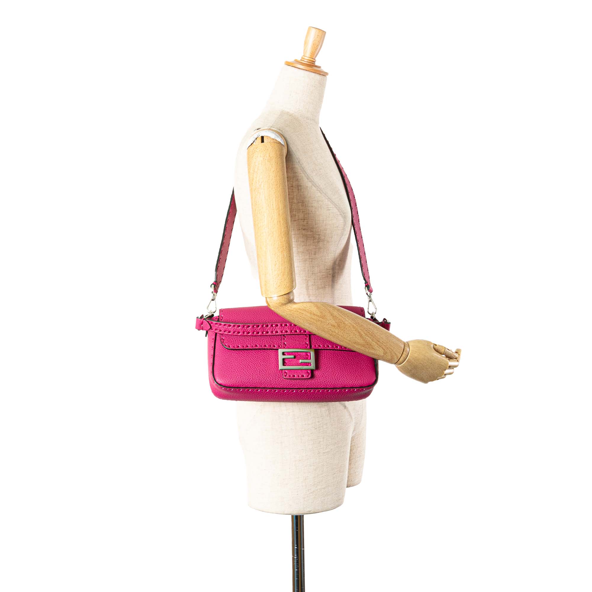 Leather Selleria Baguette Satchel