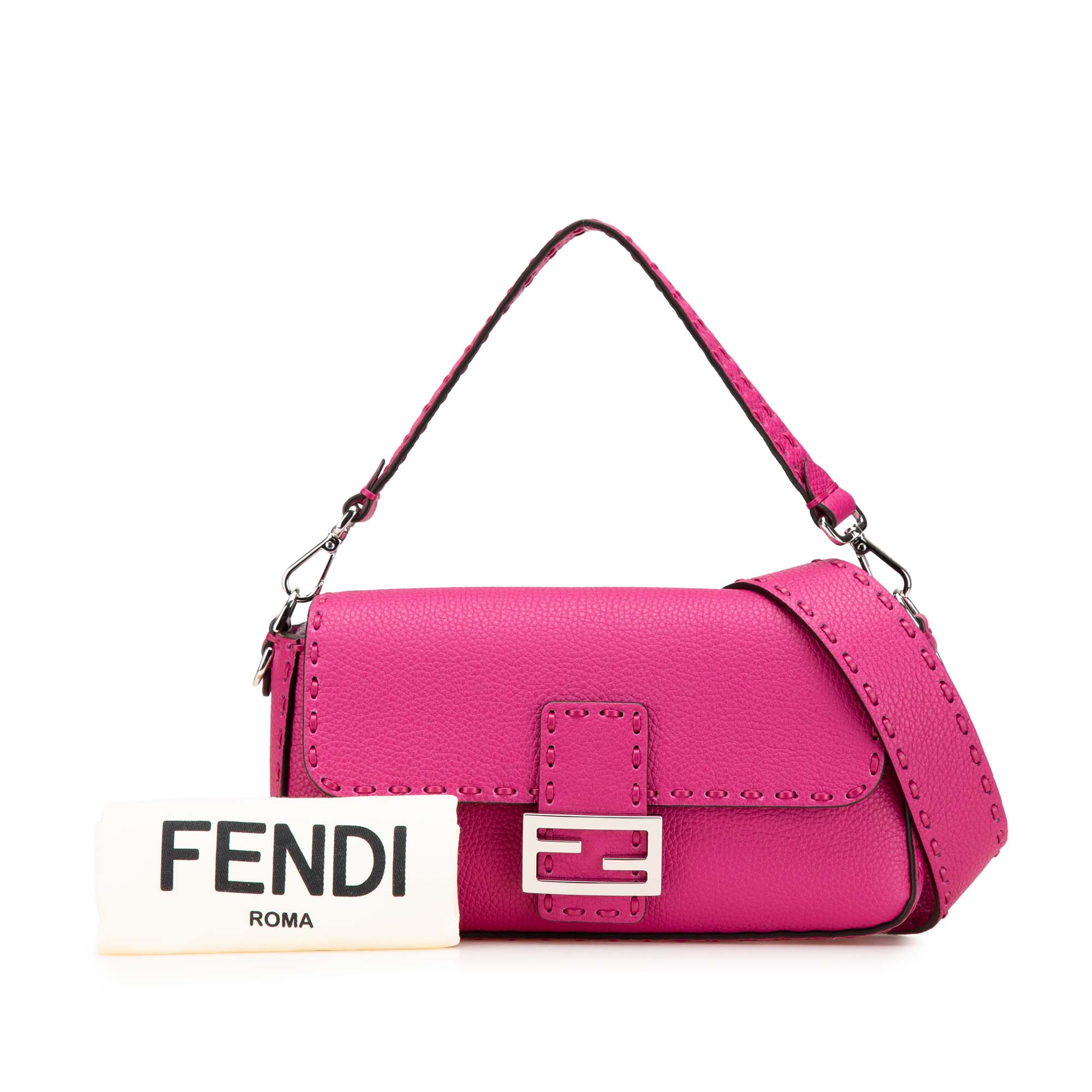 Leather Selleria Baguette Satchel