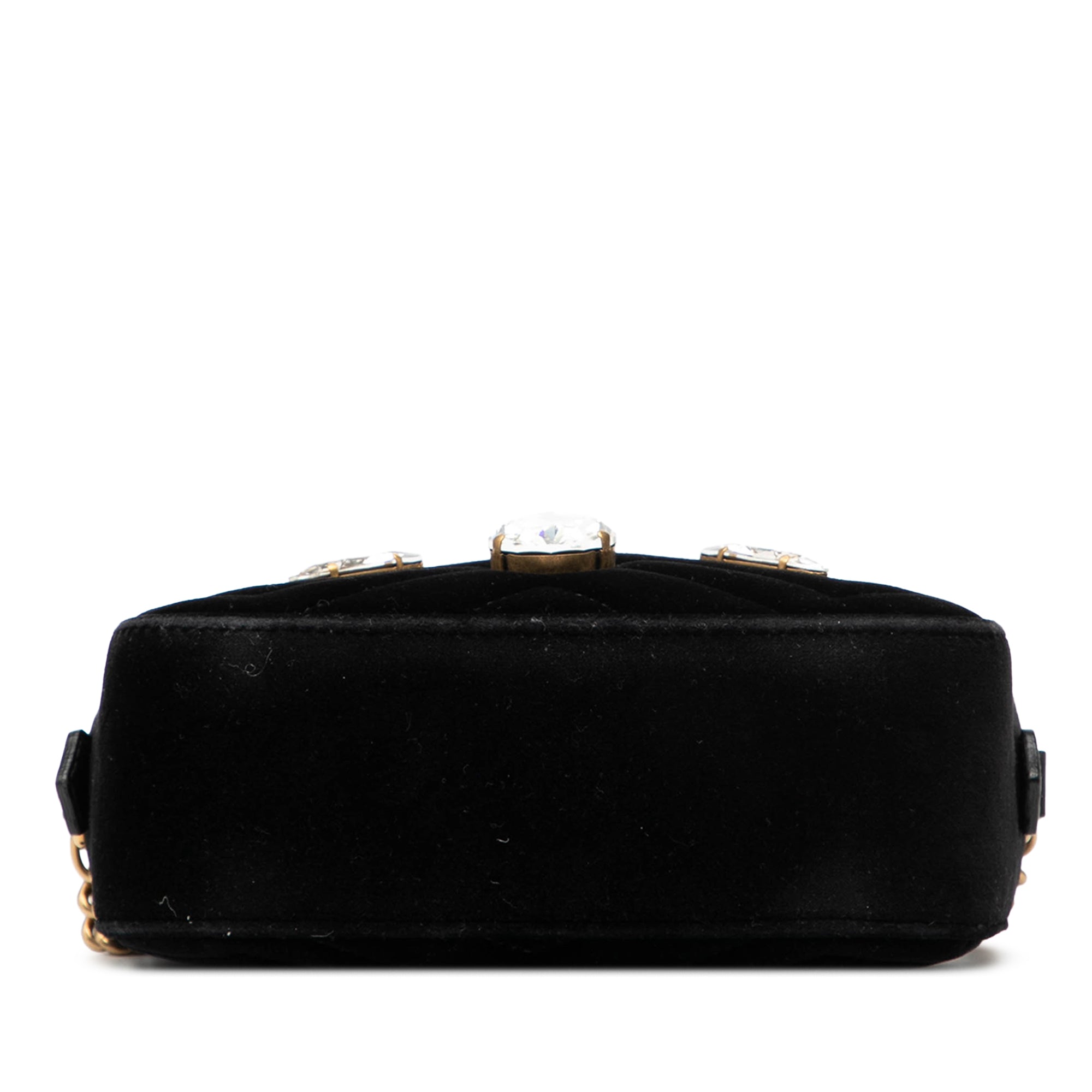Mini GG Marmont Crystal Embellished Matelasse Velvet Crossbody
