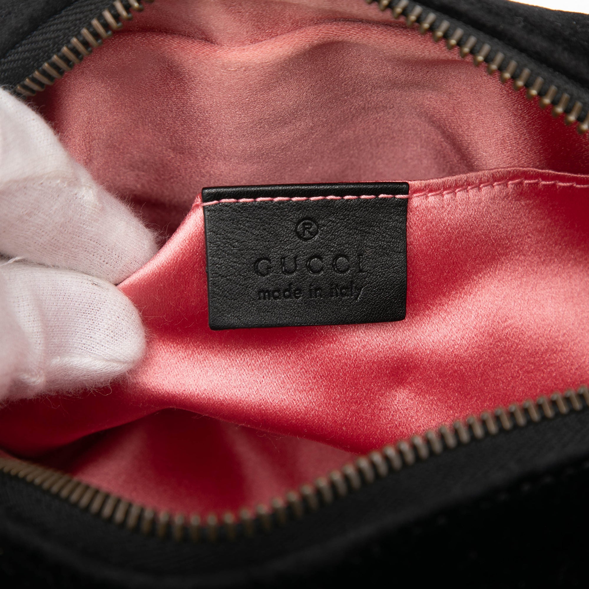 Mini GG Marmont Crystal Embellished Matelasse Velvet Crossbody