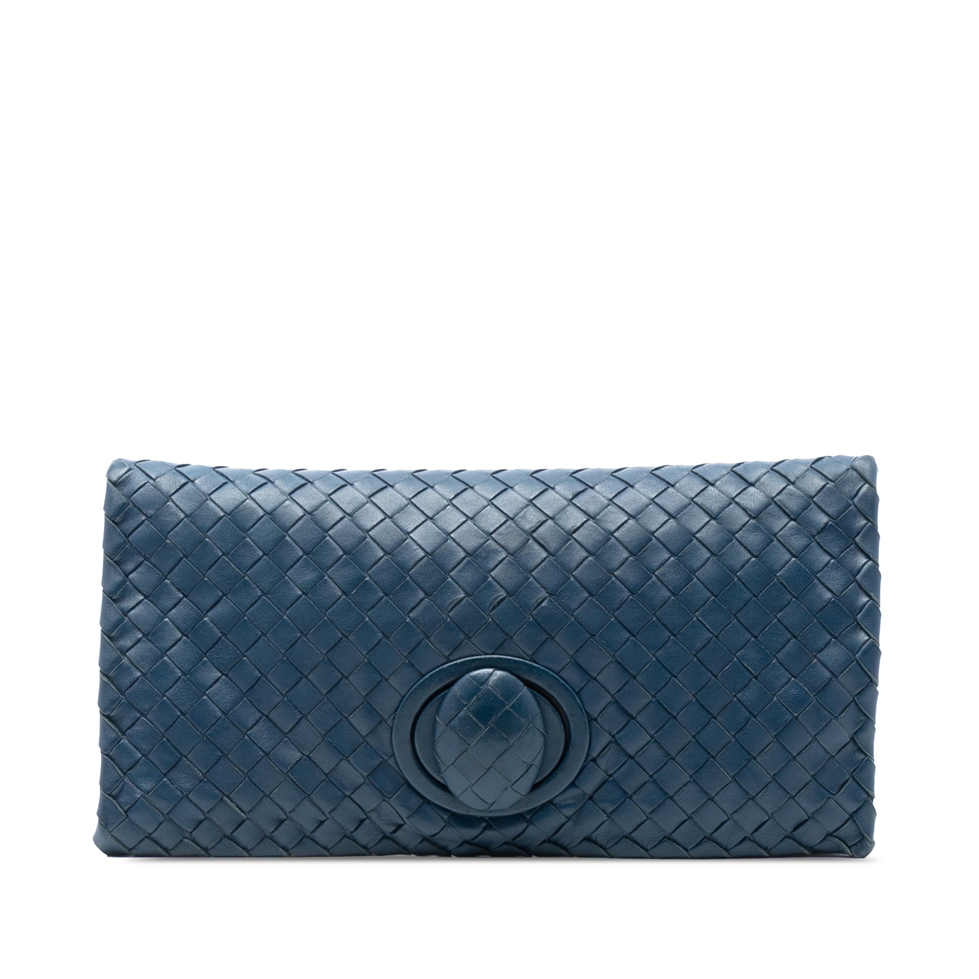Nappa Intrecciato Turn Lock Clutch