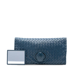 Nappa Intrecciato Turn Lock Clutch