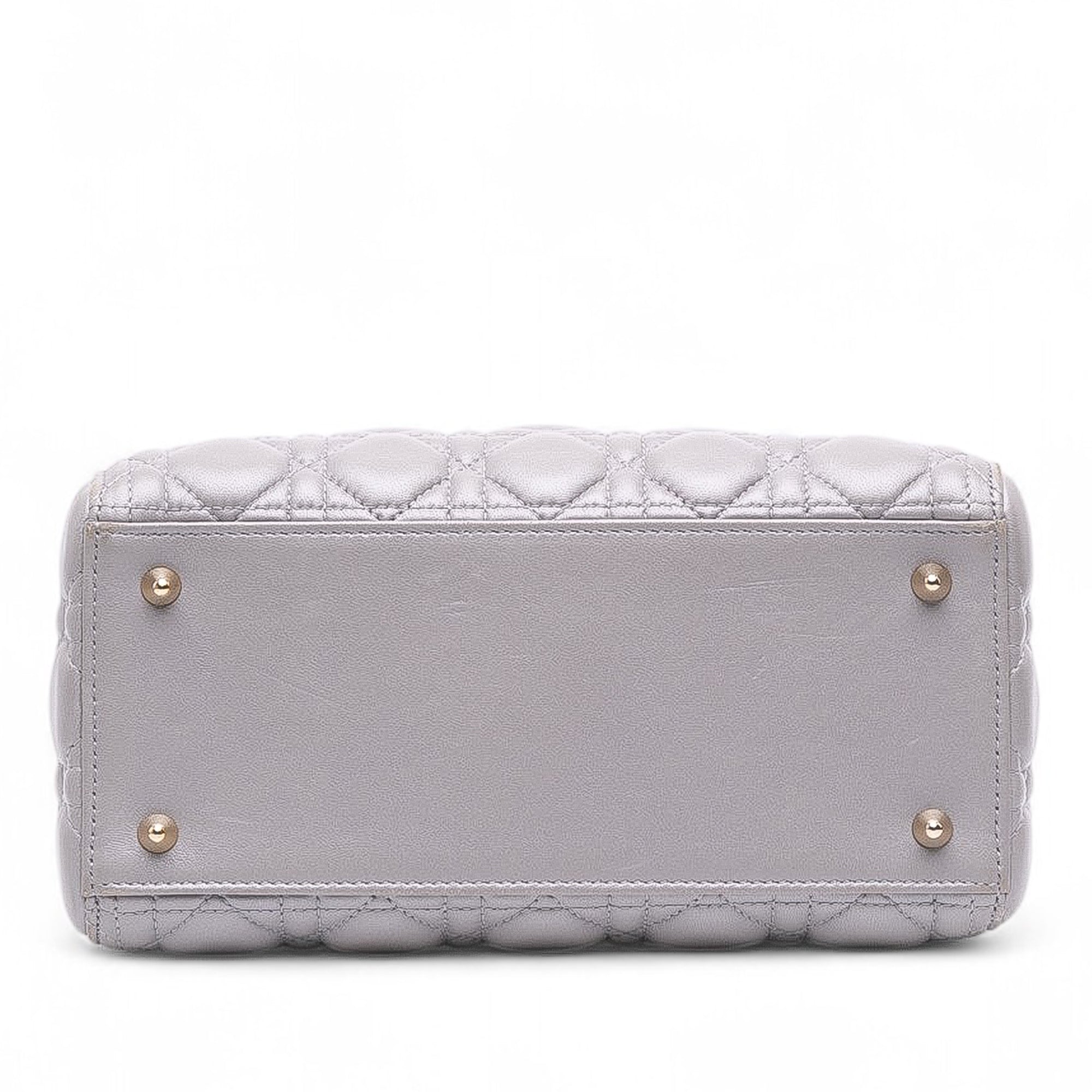 Medium Pearlescent Lambskin Cannage Lady Dior