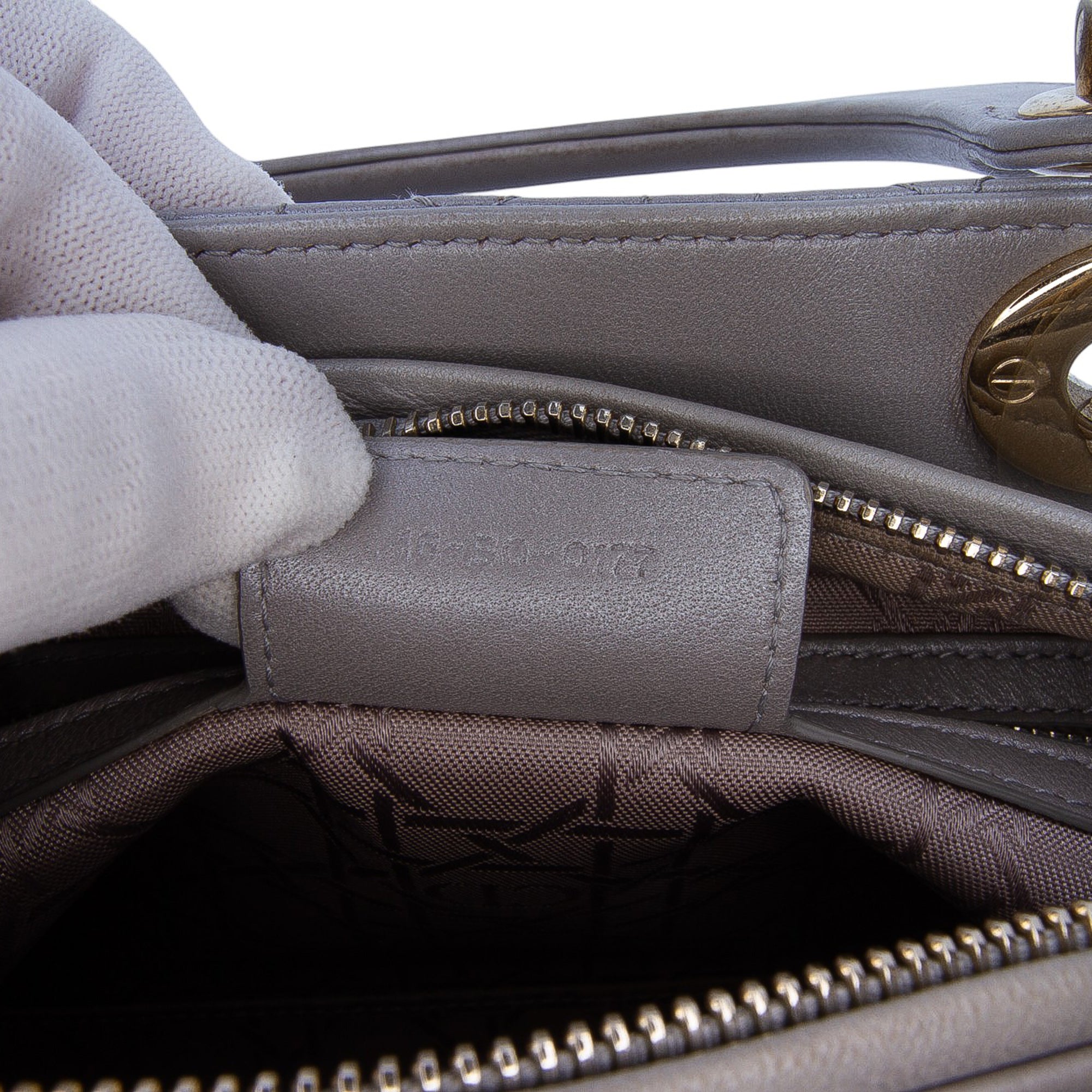 Medium Pearlescent Lambskin Cannage Lady Dior