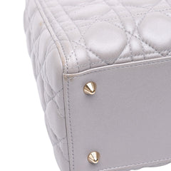 Medium Pearlescent Lambskin Cannage Lady Dior
