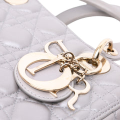 Medium Pearlescent Lambskin Cannage Lady Dior
