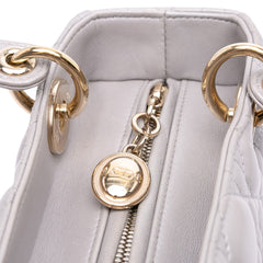 Medium Pearlescent Lambskin Cannage Lady Dior