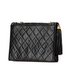 Quilted Lambskin Tassel Flap Crossbody