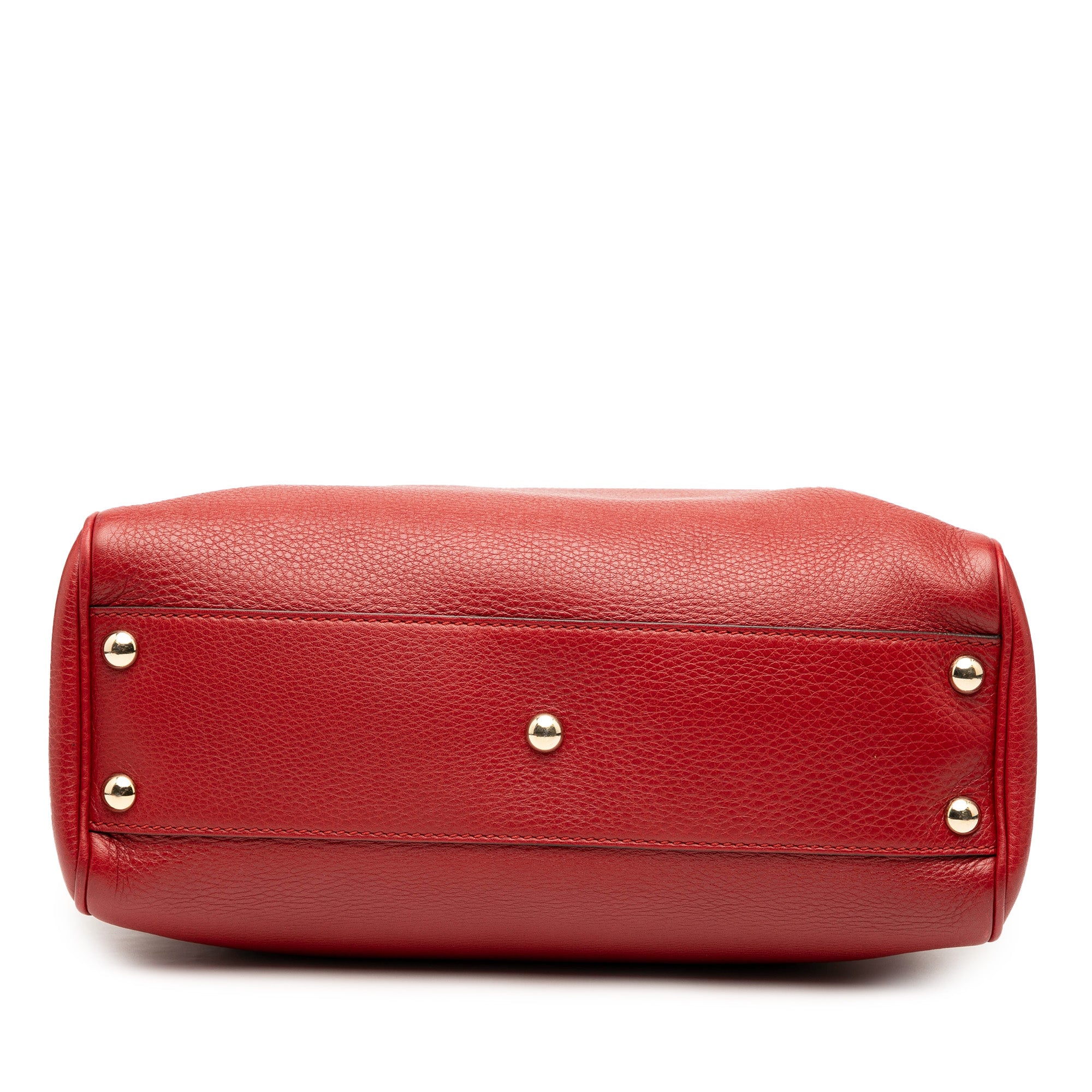 Small Calfskin Bamboo Shopper Satchel