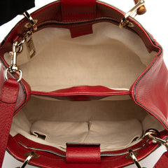 Small Calfskin Bamboo Shopper Satchel