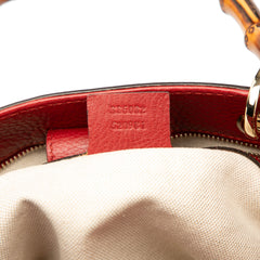 Small Calfskin Bamboo Shopper Satchel