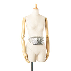 Metallic Craquele Nappa Rockstud Spike Belt Bag