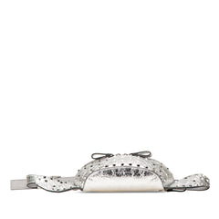 Metallic Craquele Nappa Rockstud Spike Belt Bag