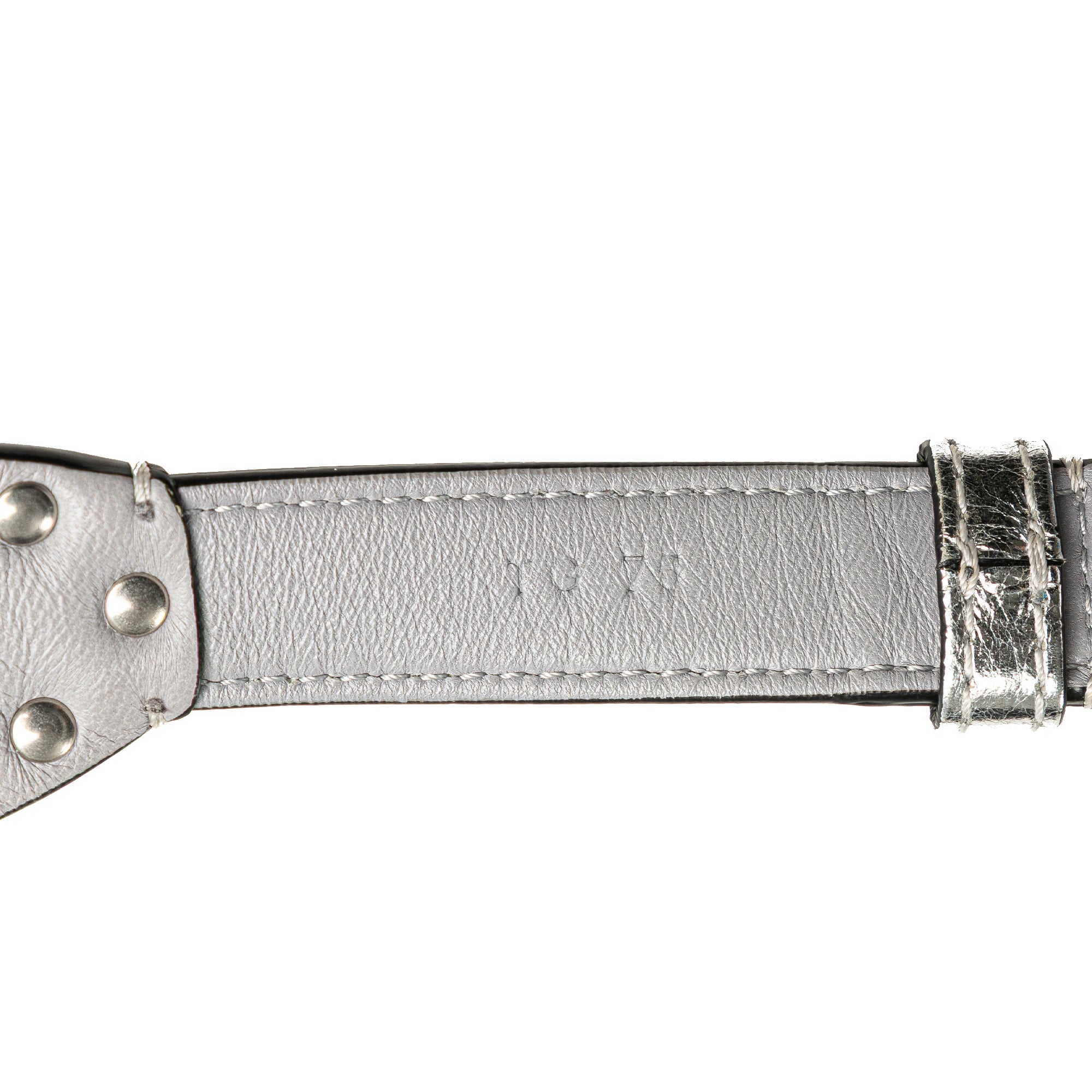 Metallic Craquele Nappa Rockstud Spike Belt Bag