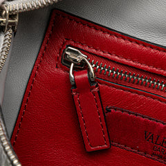 Metallic Craquele Nappa Rockstud Spike Belt Bag