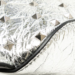 Metallic Craquele Nappa Rockstud Spike Belt Bag