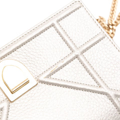 Metallic Grained Calfskin Diorama Wallet On Chain