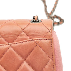 Paris Salzburg Mini Quilted Glazed Calfskin and Felt Edelweiss Flower Flap