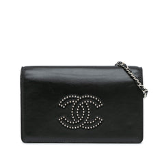 Studded Lambskin CC Wallet on Chain