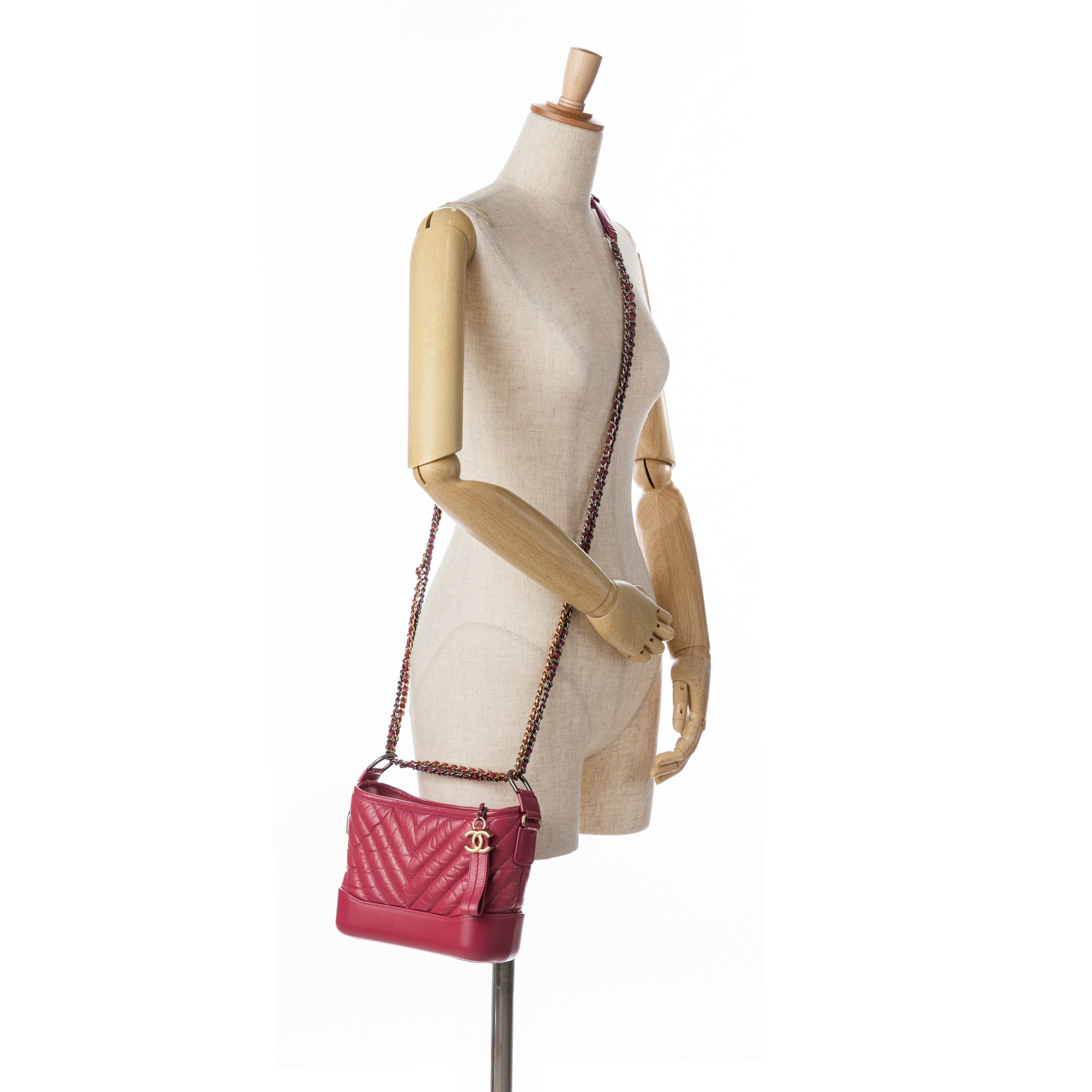 Small Chevron Aged Calfskin Gabrielle Crossbody