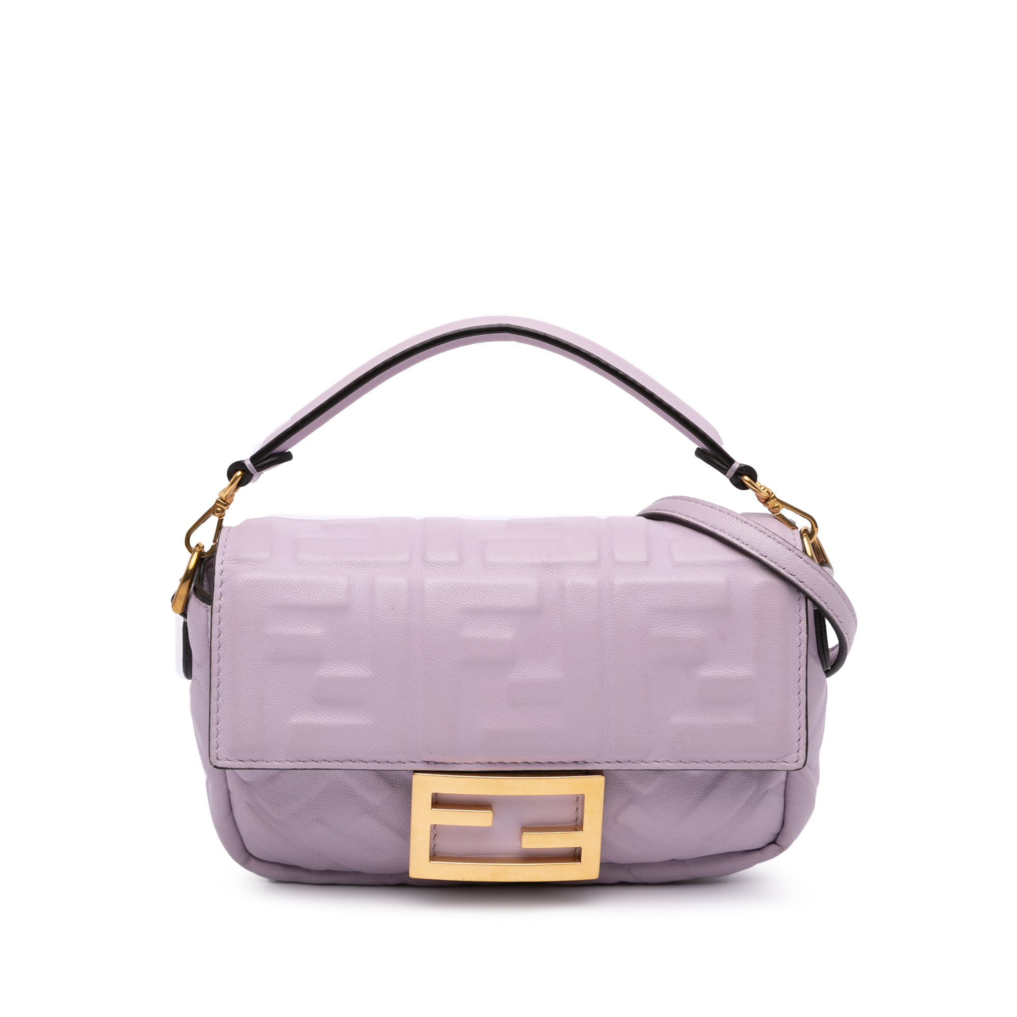 Mini Zucca Embossed Leather Baguette Satchel