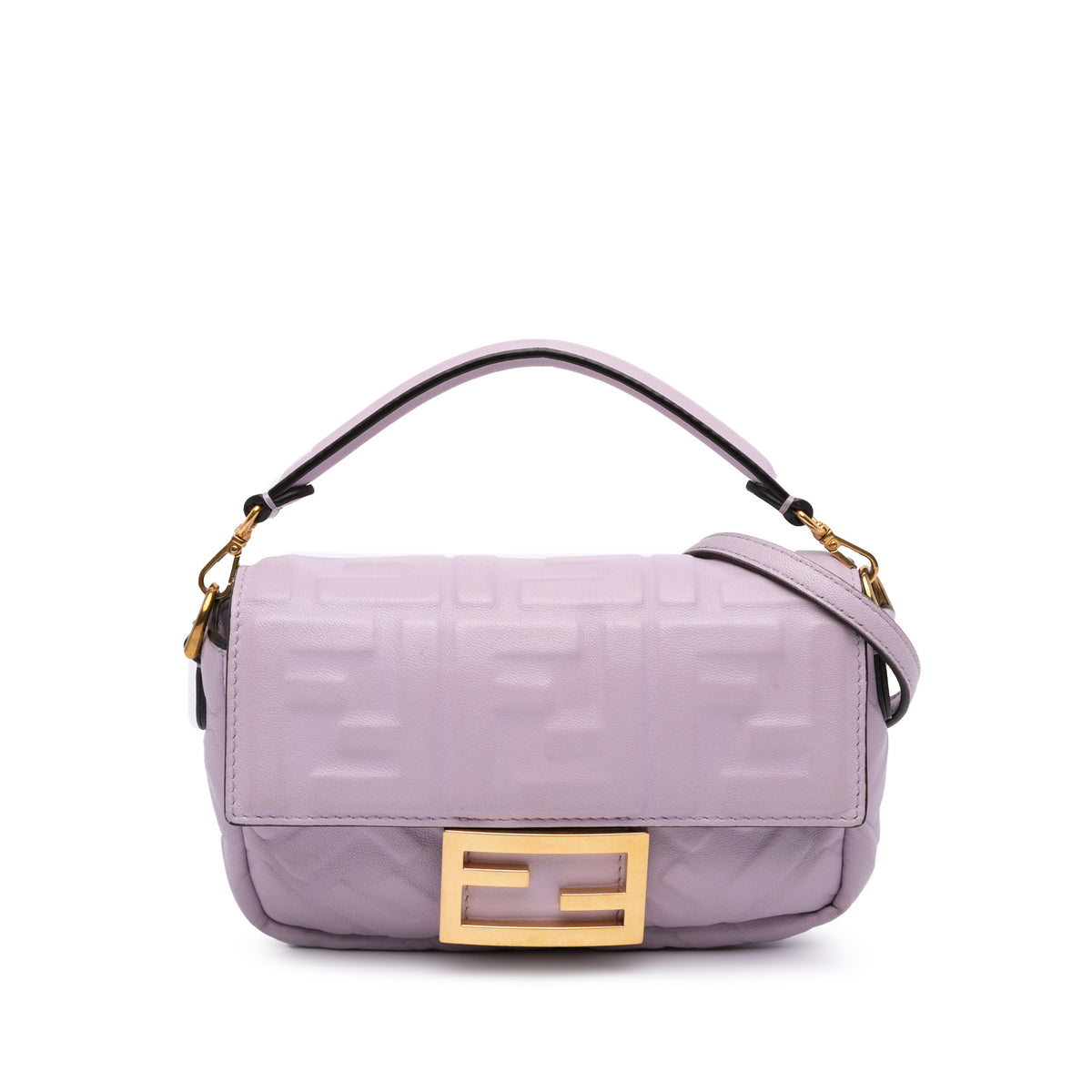 Mini Zucca Embossed Leather Baguette Satchel