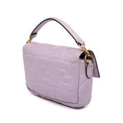 Mini Zucca Embossed Leather Baguette Satchel