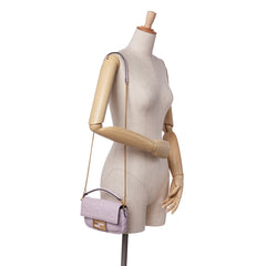 Mini Zucca Embossed Leather Baguette Satchel
