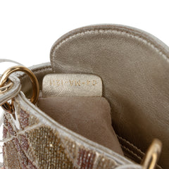 Micro Metallic Calfskin Cannage Beaded Lady Dior
