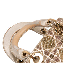 Micro Metallic Calfskin Cannage Beaded Lady Dior