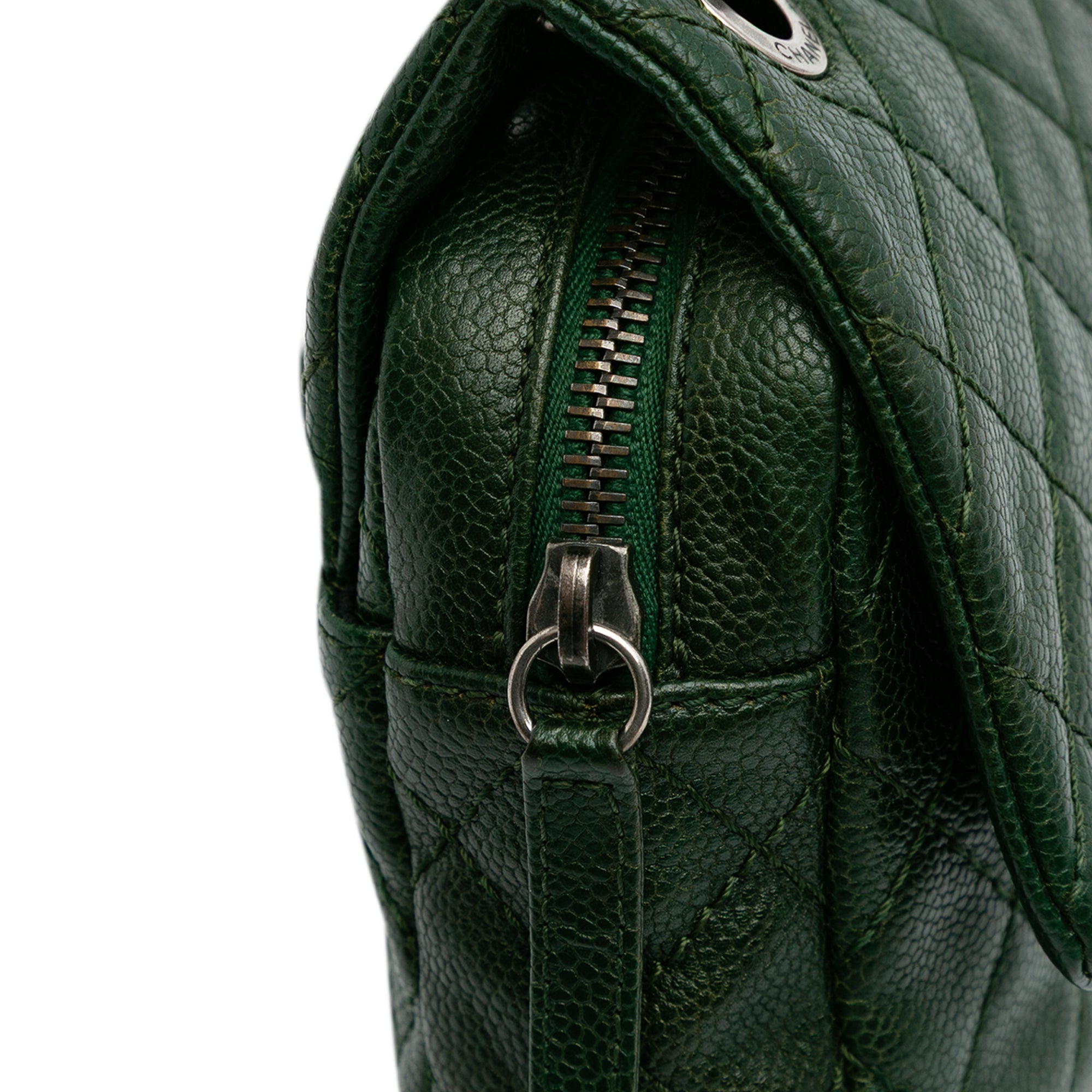 Medium Quilted Iridescent Caviar Easy Flap