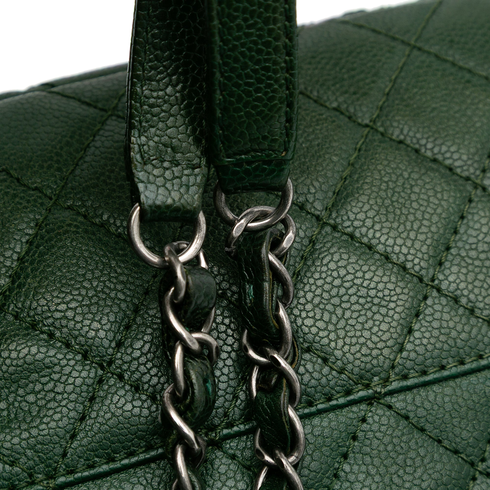 Medium Quilted Iridescent Caviar Easy Flap