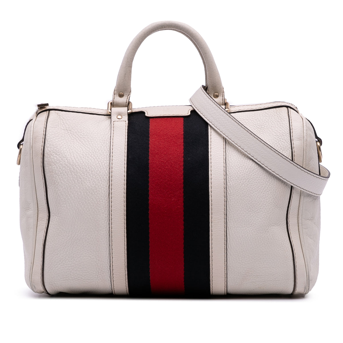 Medium Calfskin Web Joy Boston Bag