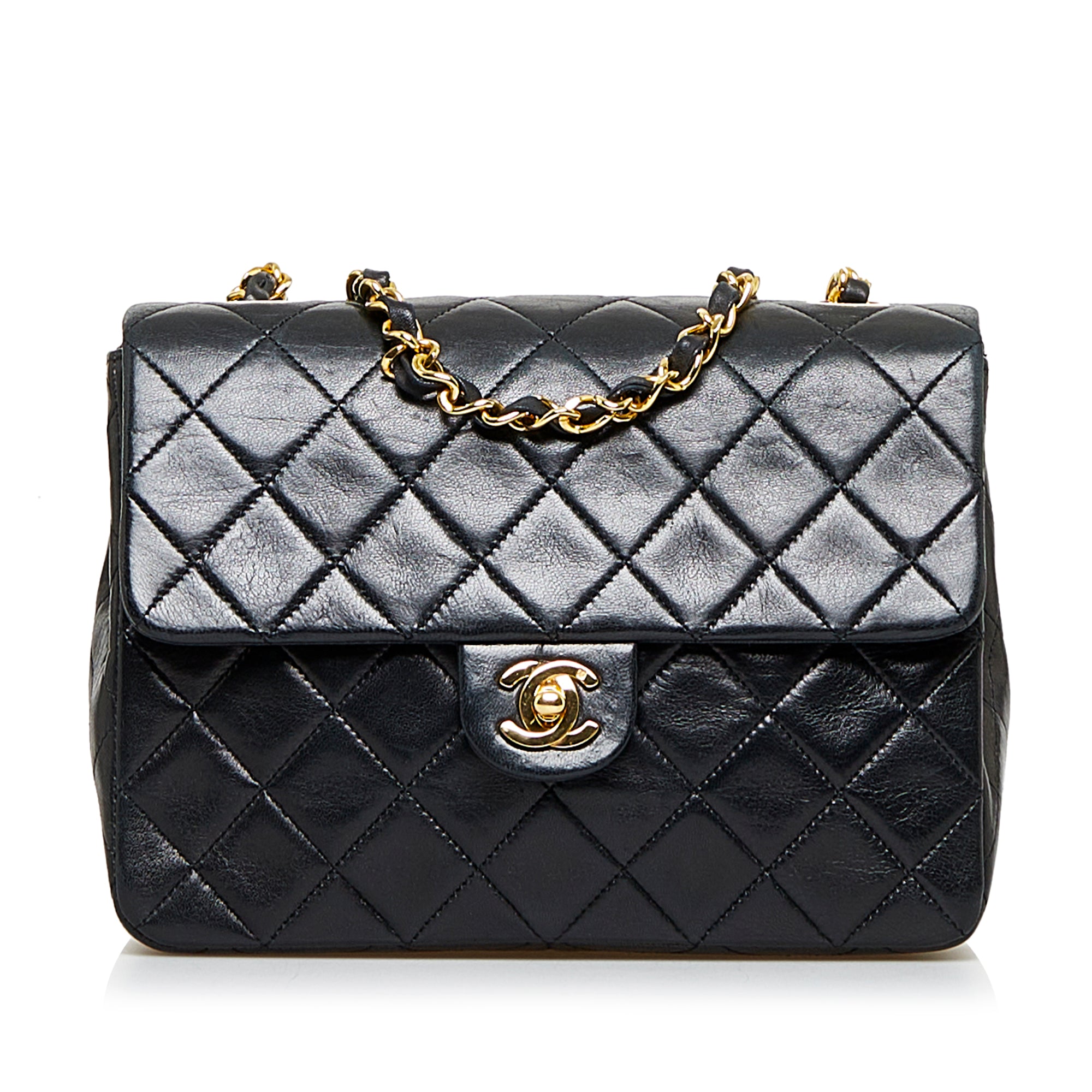 Mini Square Quilted Lambskin Single Flap_0