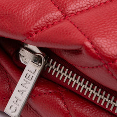 Quilted Caviar Expandable Zip Tote